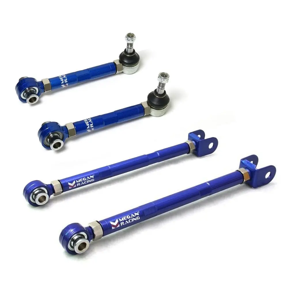 Megan Racing Blue Adjustable Rear Traction Rod & Toe Arm For 93-98 Toyota Supra 1