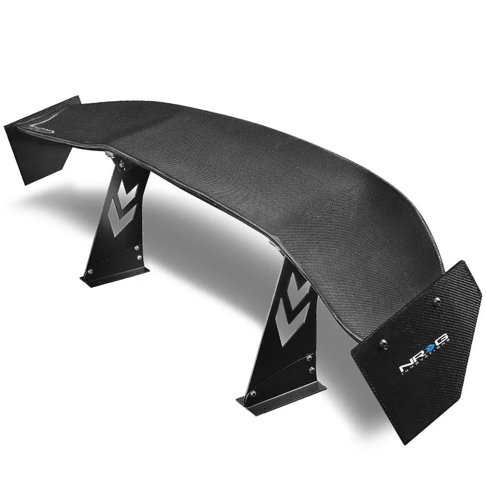 Nrg Innovations Carbon Fiber Glossy Black Carbon Fiber Pattern Gt Style Spoiler 1