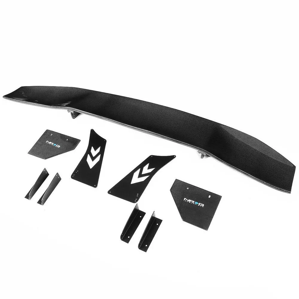 Nrg Innovations Carbon Fiber Glossy Black Carbon Fiber Pattern Gt Style Spoiler 2