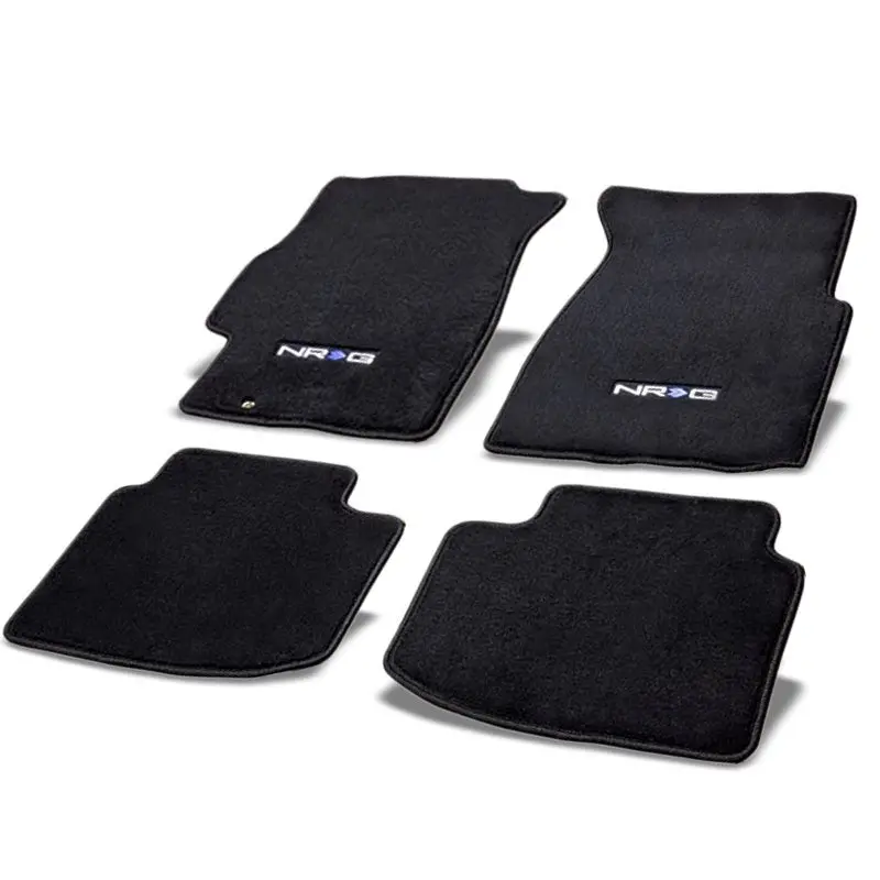 Nrg Innovations Logo Front/Rear Black Floor Mats Carpet Pads Rug For 96-00 Civic 1
