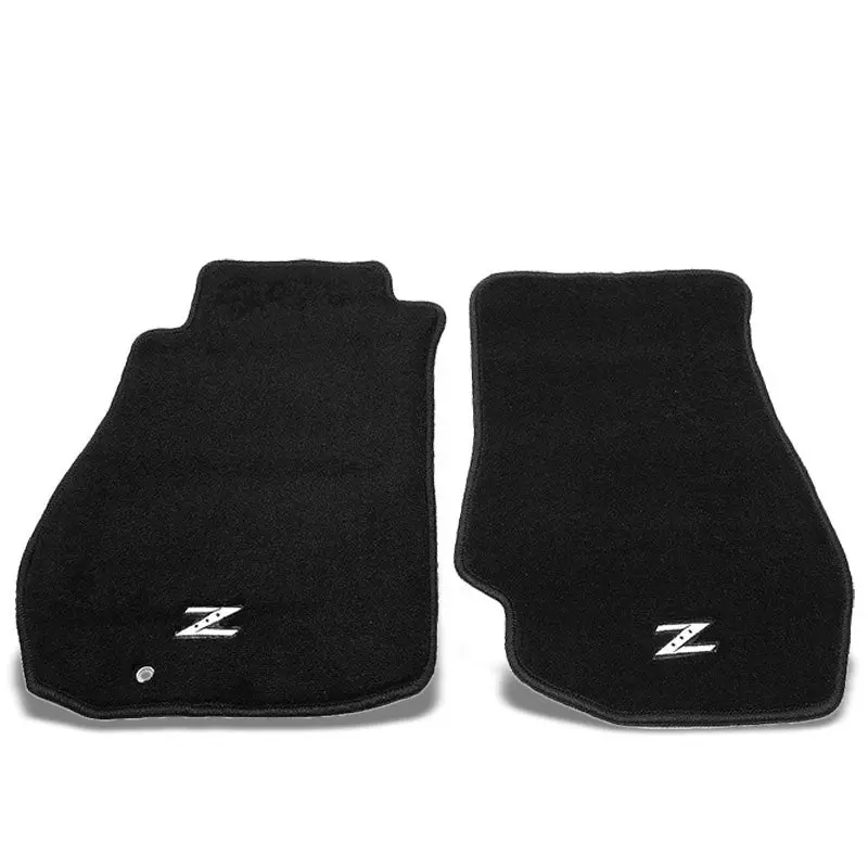 Nrg Innovations Z Logo Front Black Floor Mats Carpet Pads For 03-09 Nissan 350Z 1