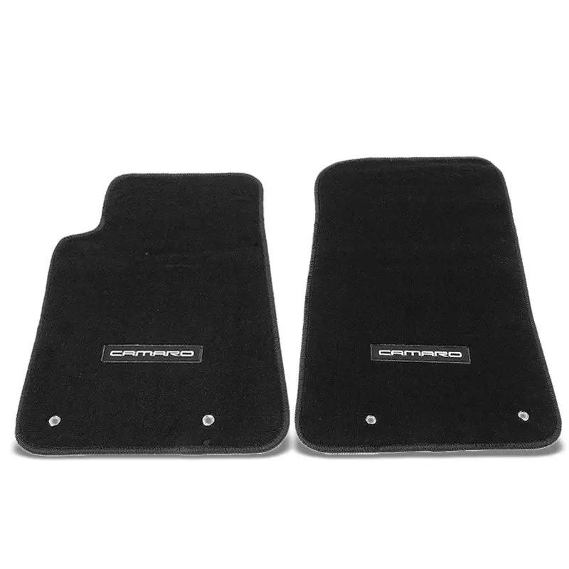 Nrg Innovations Camaro Logo Front Black Floor Mats Carpet Pads For 10-15 Camaro 1