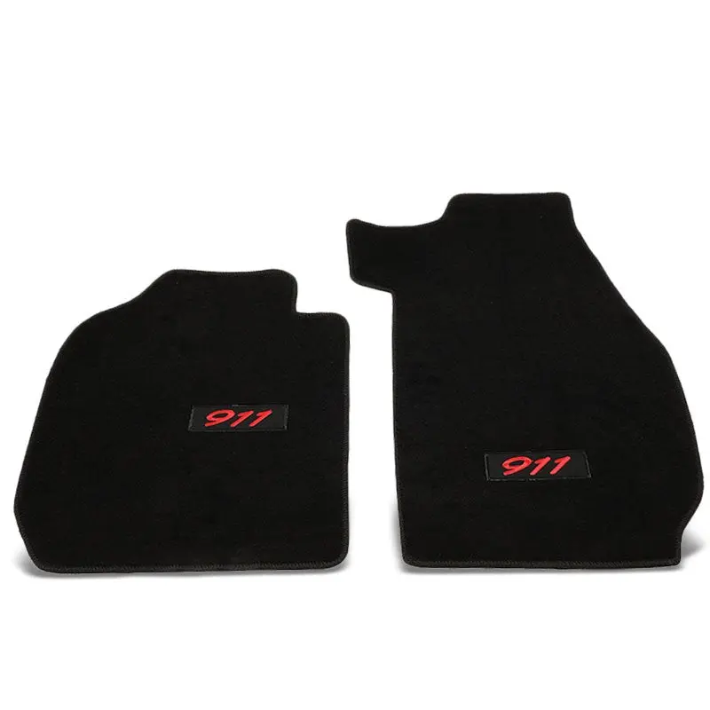 Nrg Innovations 911 Logo Front Black Floor Mats Carpet Pad For 78-83 Porsche 911 1