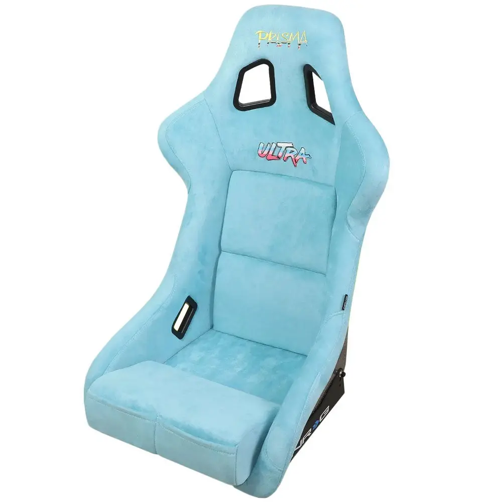 Nrg Frp-302Tl-Ultra Prisma Fixed Back Bucket (Large) Racing Seat + Side Mount Teal Front/ Gold Flake Back 1
