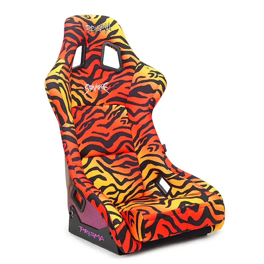 Nrg Frp-302Tigre-Savage Prisma Fixed Back Bucket (Large Size) Racing Seat Orange 1