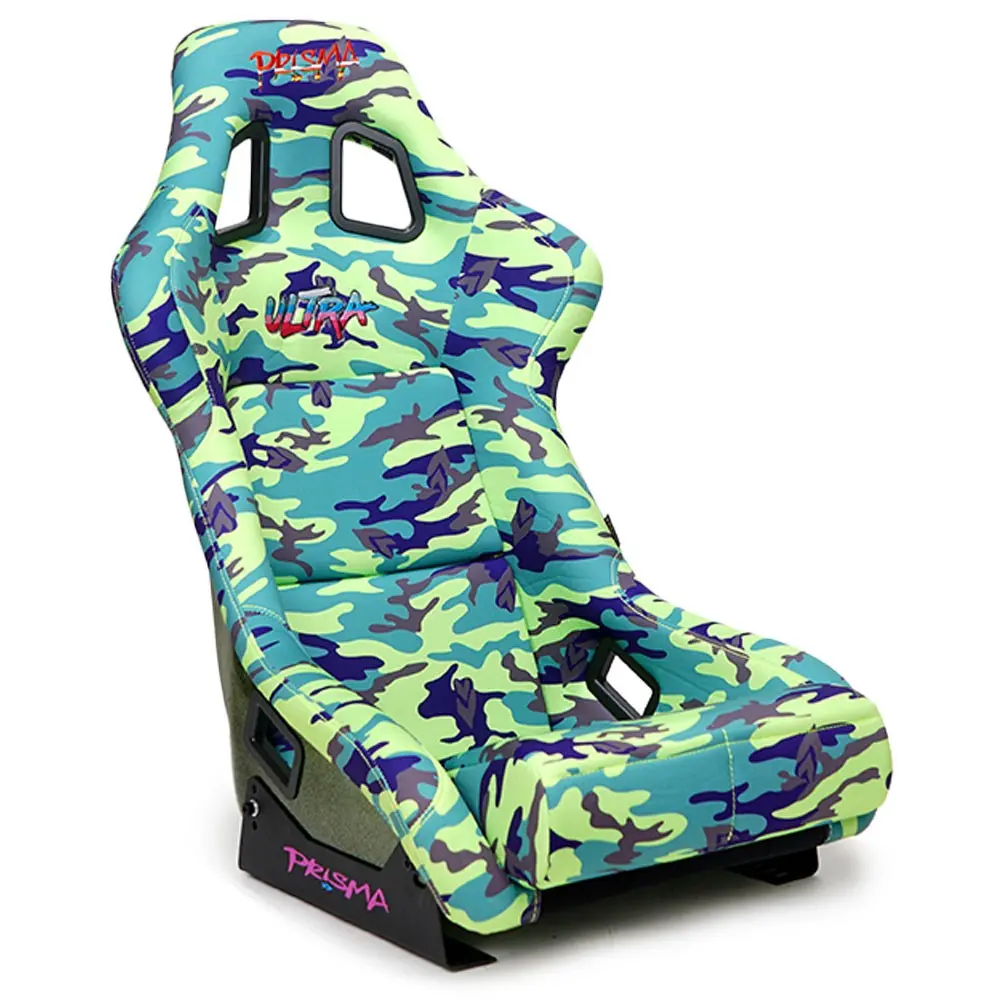 Nrg Frp-303-Gij Prisma Fixed Position Bucket Racing Seat W/Bottom Mount (Green Camo Print) 1