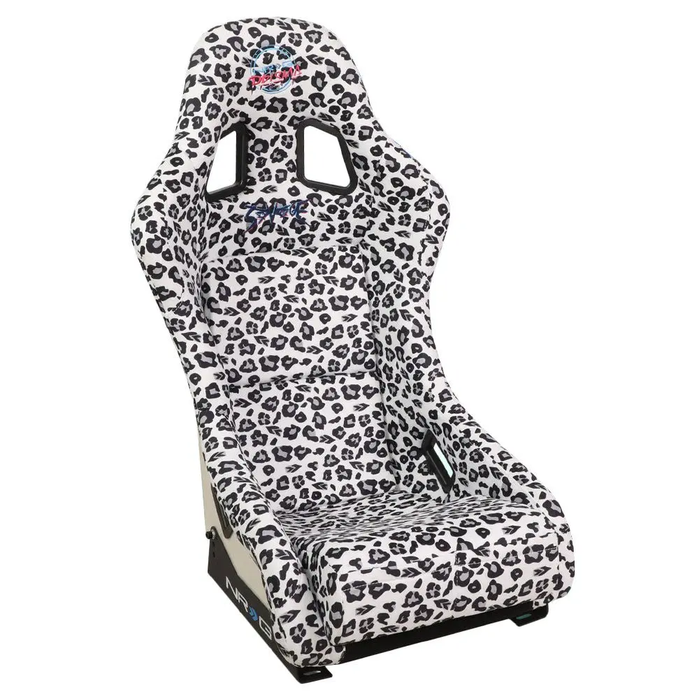 Nrg Frp-303-Wt-Savage Prisma Fixed Position Bucket Racing Seat W/Bottom Mount (White Savage Cheetah Print) 1