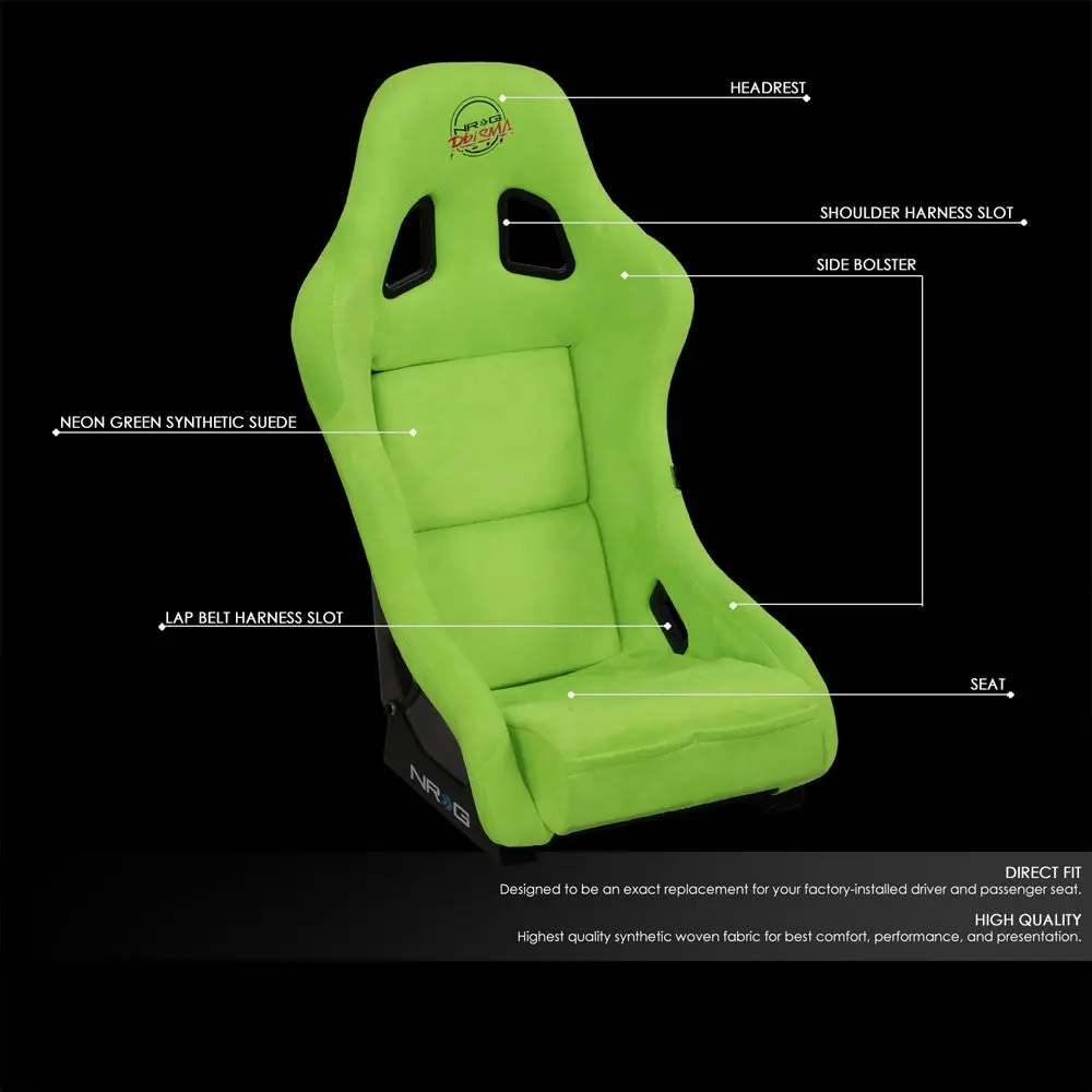 Nrg Frp-303Ng-Prisma Bucket (Medium) Nrg Prisma Logo Racing Seat Neon Green 2