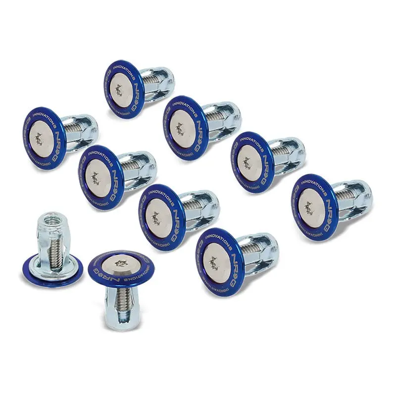 Nrg 10Pc Rivets For Plastic Bumper Trunk Fender Titanium Burn Washer /Silver Bolt 1