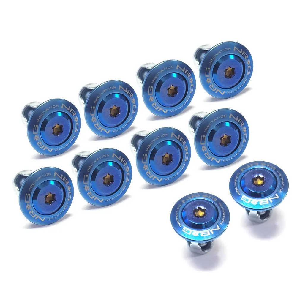 Nrg 10Pc Rivets For Plastic Bumper Trunk Fender Rivnut Titanium Burn Bolt Washer 1