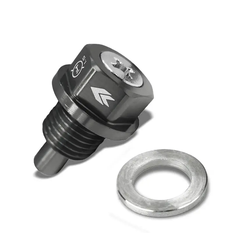M14 X 1.5 Gun Metal Aluminum 5000 Gauss Magnetic Oil Drain Plug For Acura/Dodge 1