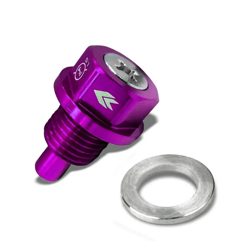 M14 X 1.5 Nrg Purple Aluminum 5000 Gauss Magnetic Oil Drain Plug For Acura/Honda 1