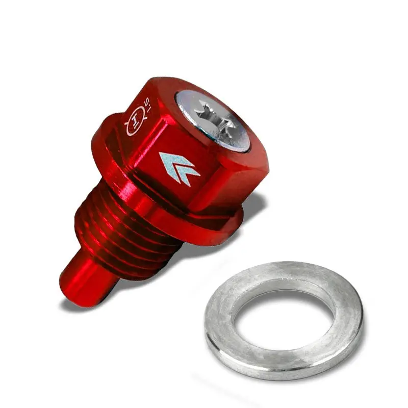 M14 X 1.5 Red Aluminum 5000 Gauss Magnetic Oil Drain Plug For Acura/Dodge/Honda 1