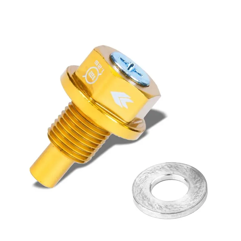 M12 X 1.25 Gold Aluminum 5000 Gauss Magnetic Oil Drain Plug For Infiniti/Lexus 1