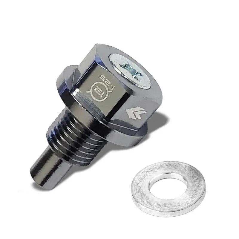 M12 X 1.25 Gun Metal Aluminum 5000 Gauss Magnetic Oil Drain Plug For Infiniti 1
