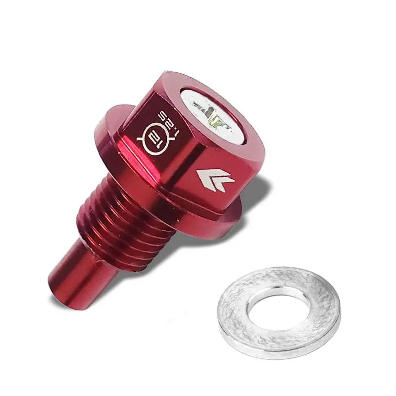 M12 X 1.25 Red Aluminum 5000 Gauss Magnetic Oil Drain Plug For Infiniti/Lexus 1