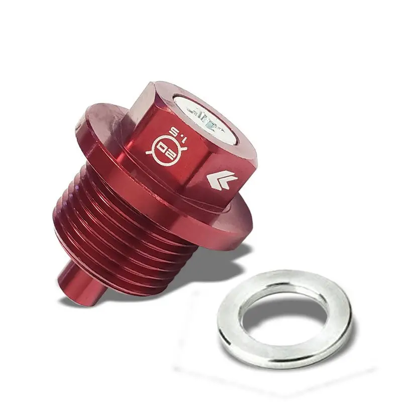 M20 X 1.5 Nrg Red Aluminum 5000 Gauss Magnetic Oil Drain Plug For Subaru 1