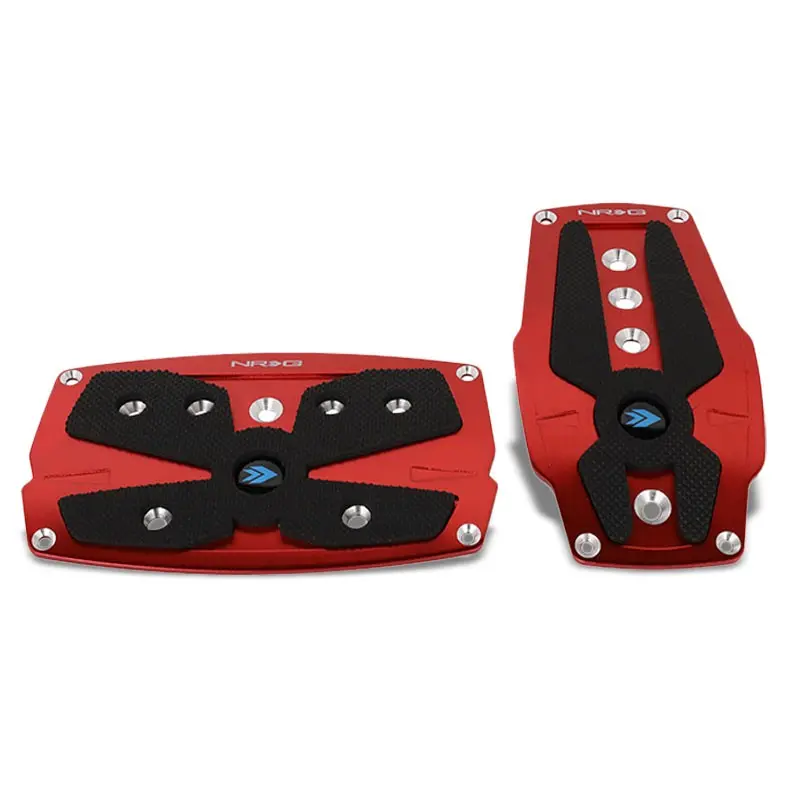 Nrg Nrg-Pdl-250Rd Brake/Gas Automatic At Red Black Foot Pedal Plates Cover Set 1