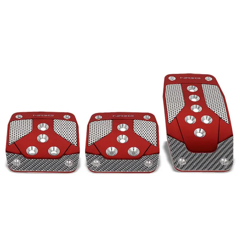 Nrg Nrg-Pdl-400Rd Brake/Gas/Clutch Manual Mt Race Foot Pedal Plates Cover Set 1