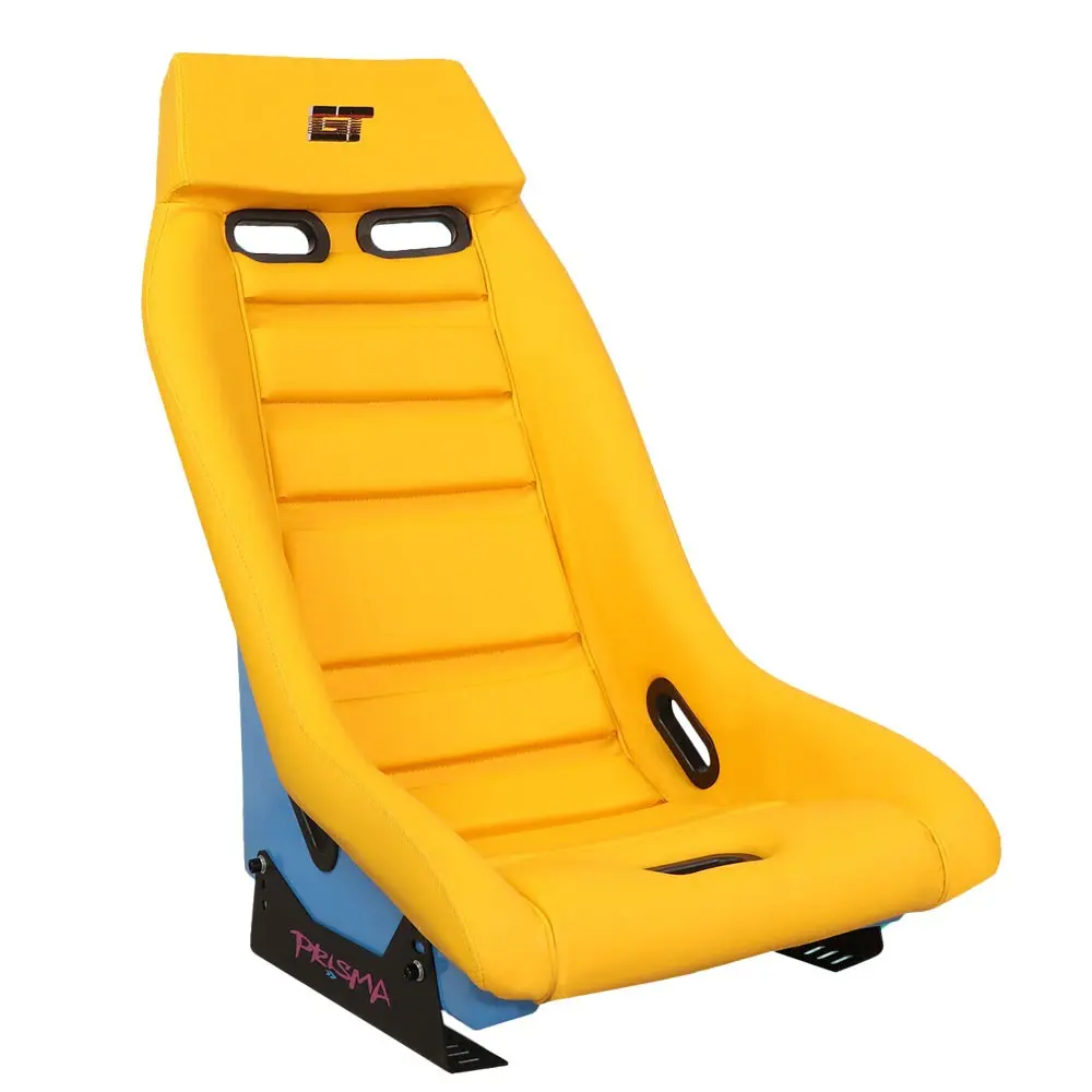 Nrg Pri-100Yl-Oasis (Gt Retro Series Prisma) Fixed Position Bucket Racing Seat W/Bottom Mount (Yellow) 1