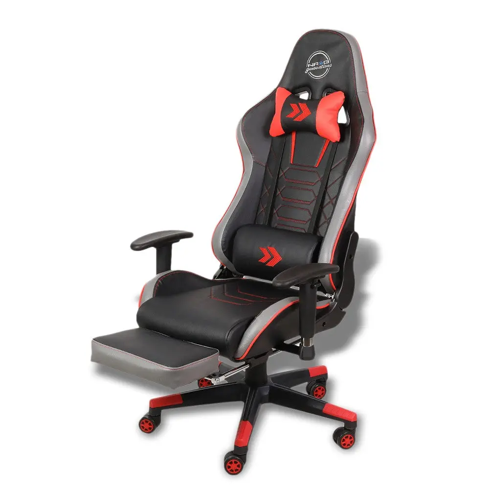 Nrg Rsc-G100rd Black/Red Cobra Pattern Raceing Style Office Gaming Chair Seat 1
