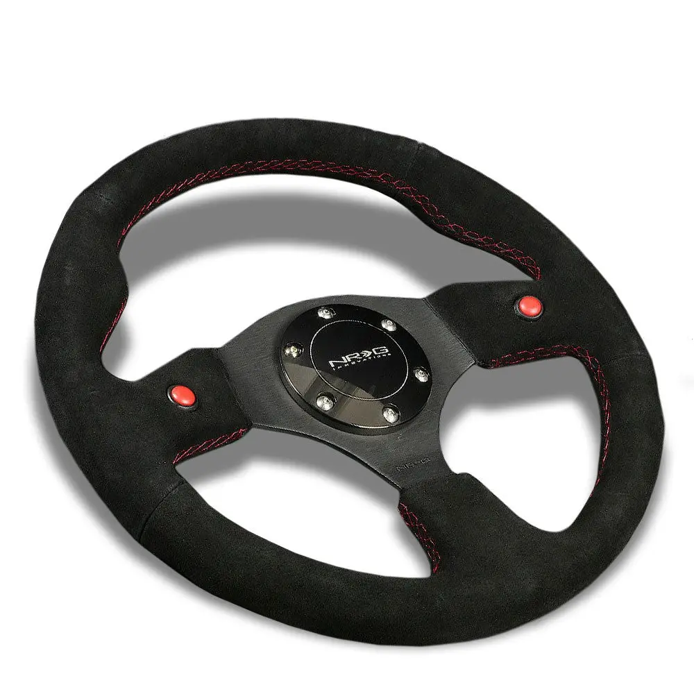 Nrg Rst-007S Black 320Mm Dual Horn Button 3 Spoke 6-Bolt Steering Wheel 1