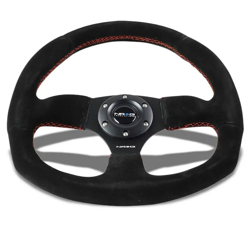 Suede/Red Stitch D-Shape Flat Bottom 320Mm/330Mm Rst-009S-Rs Nrg Steering Wheel 1