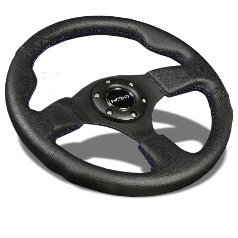 Black Thumb Grip/Blue Stitch 320Mm Rst-012R-Bl Nrg Steering Wheel+Horn Button 1