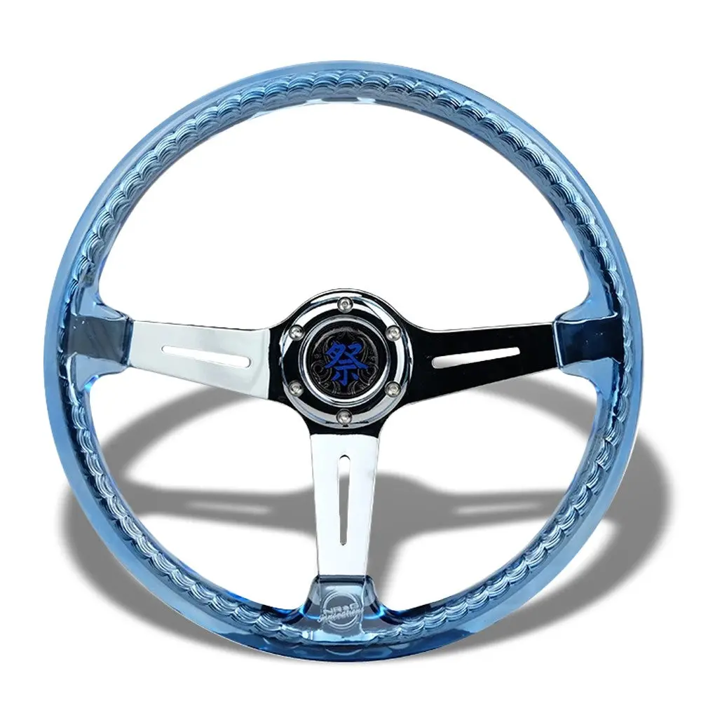 Nrg Rst-027Ch-Bl Universal Matsuri Blue/Twisted Chrome Steering Wheel 1