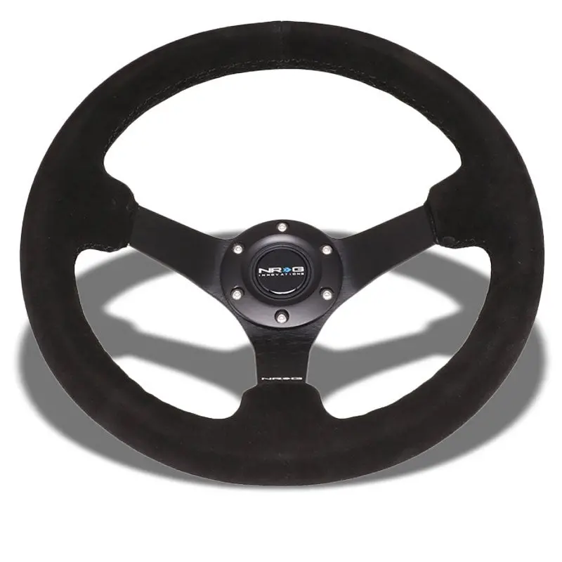 Black Suede/Black Spoke 350Mm 3" Deep Rst-033Bk-S Classic Nrg Steering Wheel 1