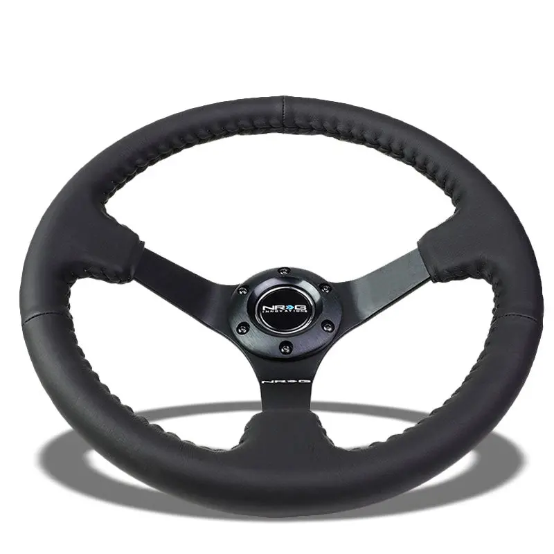 Nrg Black Leather/3 Spokes Deep Dish 6-Bolt 350Mm Odi Signature Steering Wheel Nrg-Rst-036Mb-R 1