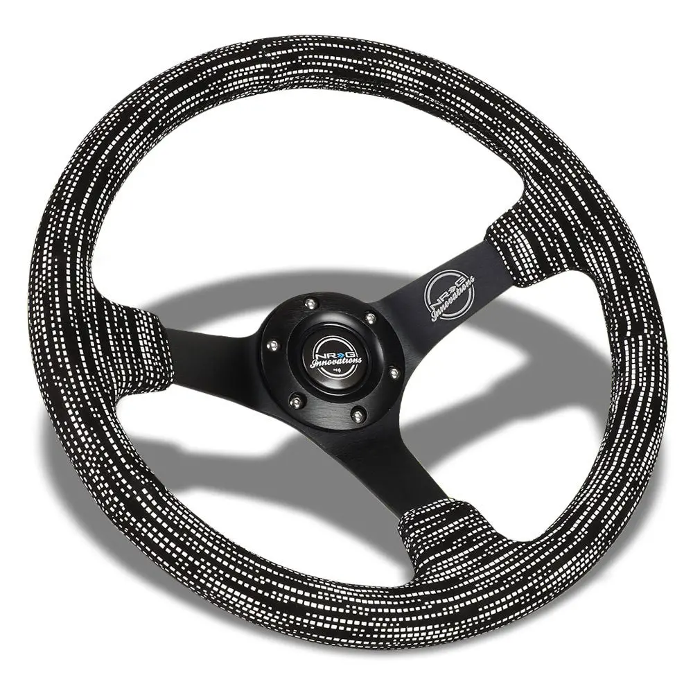 Nrg Rst-036Mb-Sa-H 350Mm 3" Deep Dish 3 Spoke Black Micro Fiber Steering Wheel 1