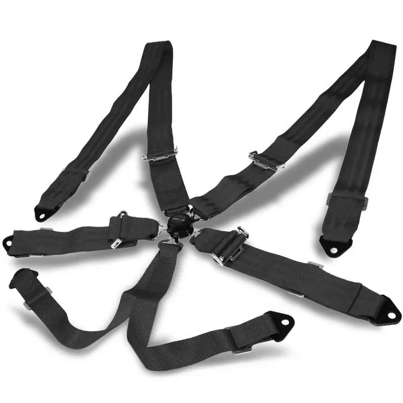 Nrg Sbh-6Pcbk 6-Point Cam Lock Black Racing Seat Belt Harness Replacement 1