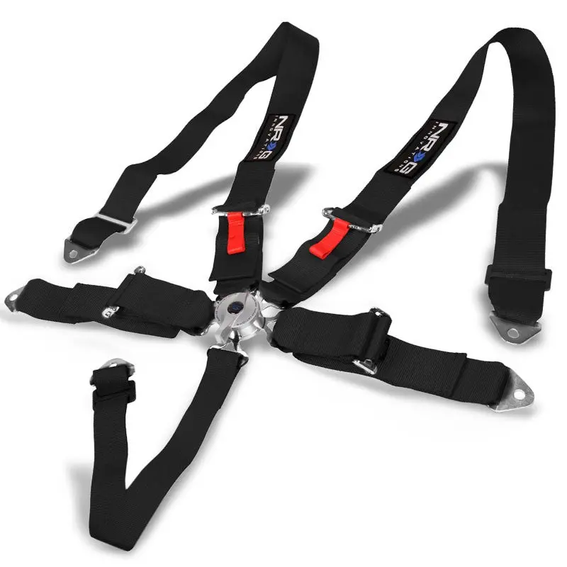 Nrg Sbh-R6pcbk 5-Point Cam Lock Buckle Black Racing Safety 3" Seat Belt Harness 1
