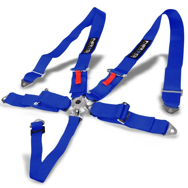 Nrg Sbh-R6pcbl 5-Point Cam Lock Buckle Blue Racing Safety 3" Seat Belt Harness 1
