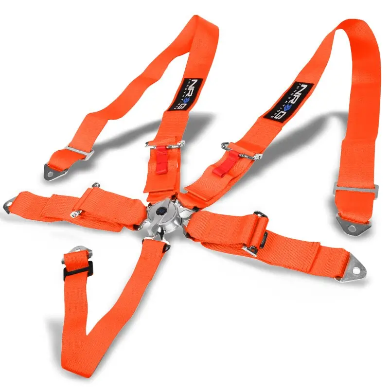 Nrg Sbh-R6pcor 5-Point Cam Lock Buckle Orange Racing Safety 3" Seat Belt Harness 1