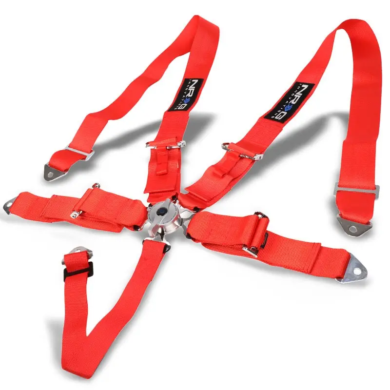 Nrg Sbh-R6pcrd 5-Point Cam Lock Buckle Red Racing Safety 3" Seat Belt Harness 1