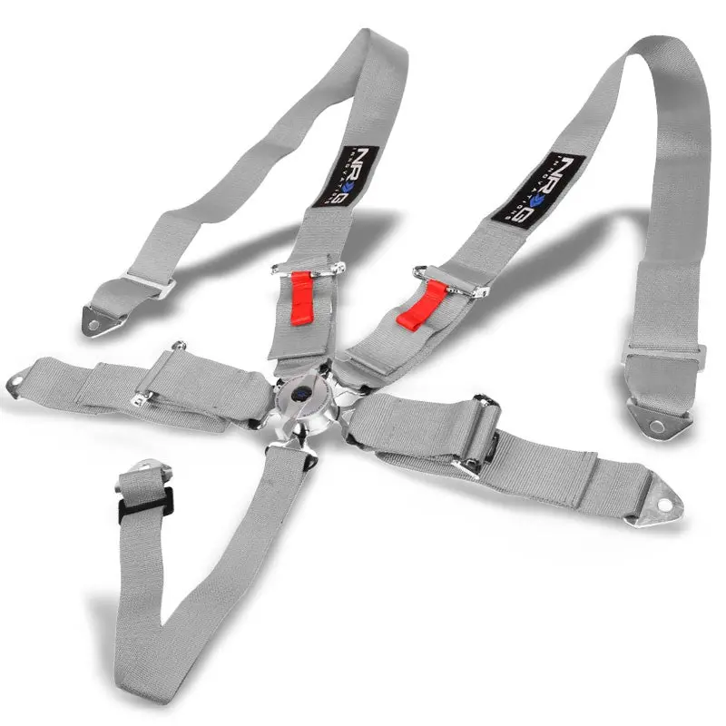 Nrg Sbh-R6pcsl 5-Point Cam Lock Buckle Silver Racing Safety 3" Seat Belt Harness 1