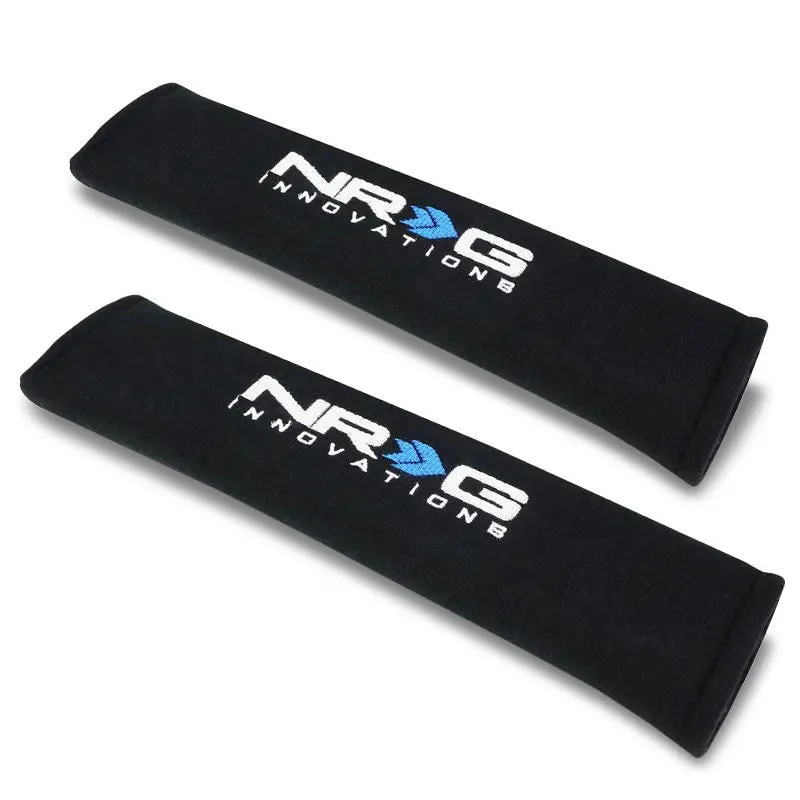 2Xnrg Black Universal Race Cotton 2.7"X11" Seat Belt Harness Shoulder Pads Cover 1