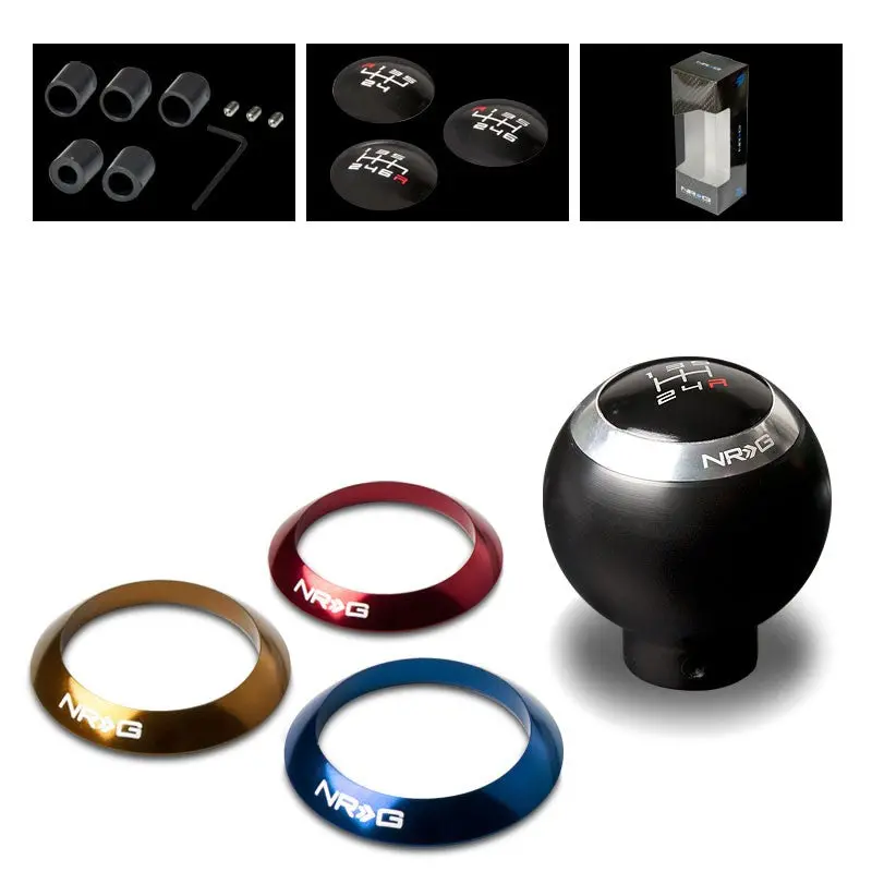 Nrg Innovations Black Jdm Ball 5/6-Speed M8 M10 M12 Sk-016Bk Racing Shift Knob 1