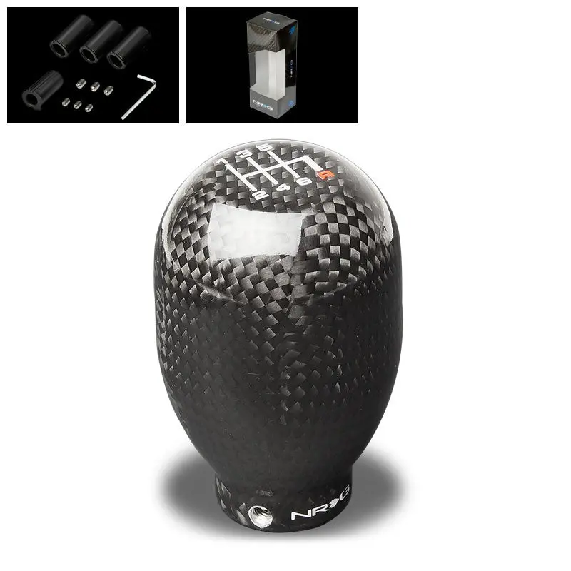 Nrg Innovations Black Carbon Fiber Jdm M8 M10 M12 Sk-100Bc-1 Racing Shift Knob 1