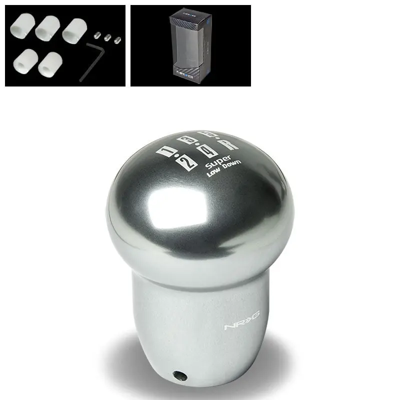 Nrg Innovations Silver Super Low 5-Speed M8 M10 M12 Sk-140Sl Racing Shift Knob 1