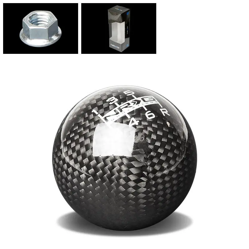 Nrg Sk-300Bc-1-W Black Carbon Fiber 6-Speed Pattern Ball Heavy Weight Shift Knob 1