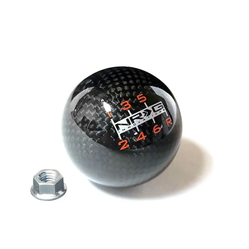 Nrg Sk-300Bc-6-W Black Carbon Fiber/Red 6-Speed Weight Ball Shift Knob M10x1.5 1