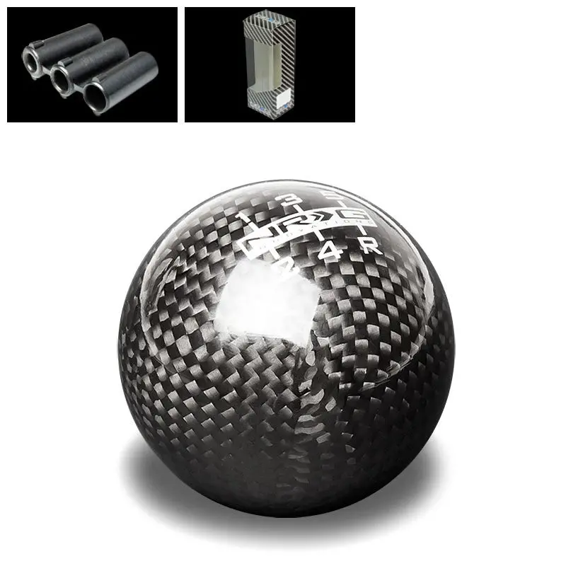 Nrg Sk-300Bc-W Black Carbon Fiber 5-Speed Pattern Ball Shift Knob+Insert Adapter 1