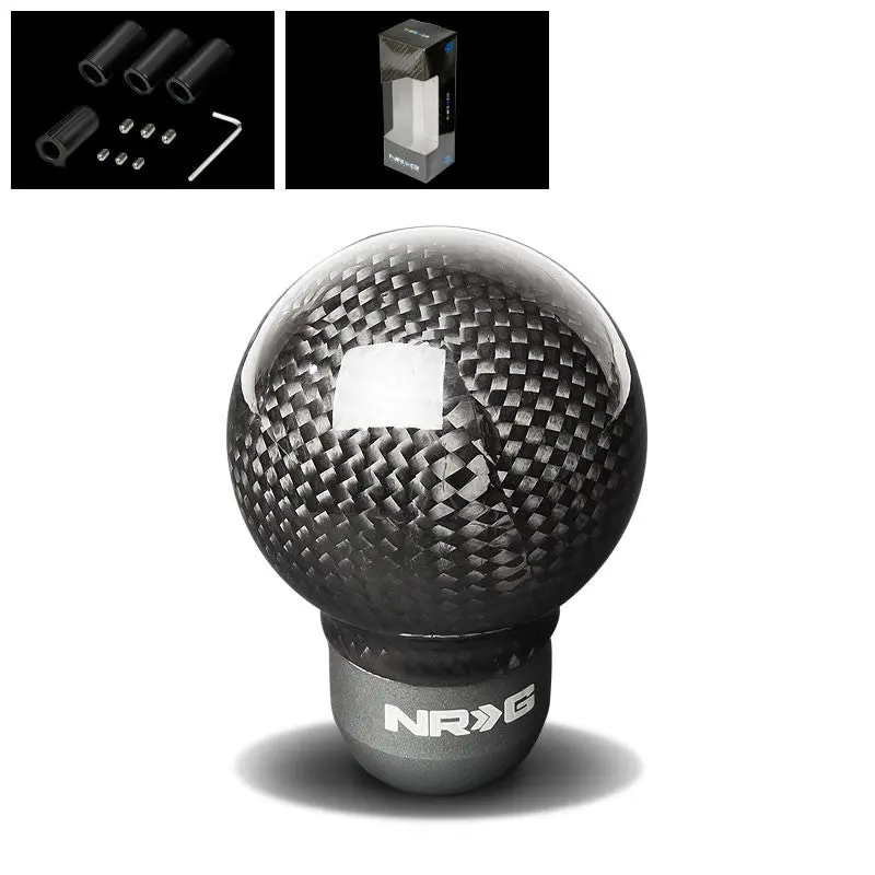 Nrg Innovations Black Carbon Super Low M8 M10 M12 Sk-310Bc Racing Shift Knob 1