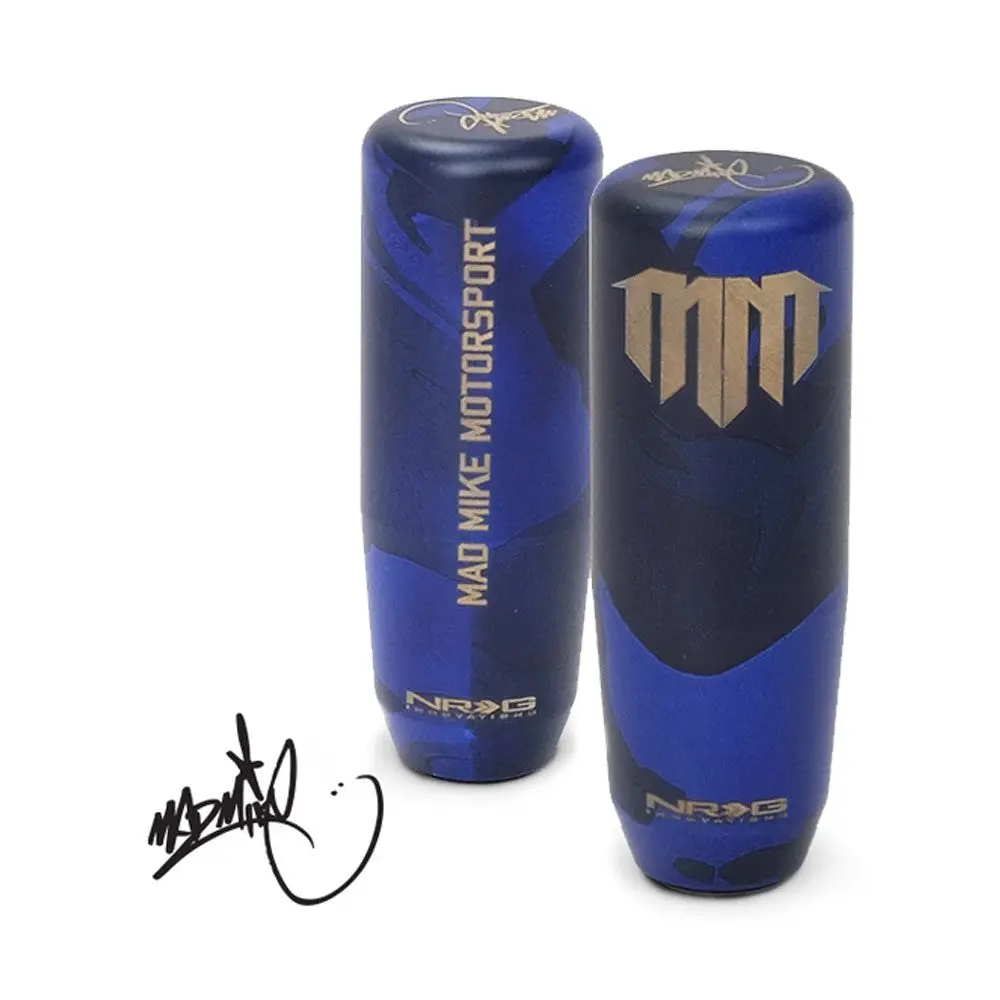Nrg Universal Sk-450Cm-Mm Aluminum Madmike Blue Camo 3.5" Short Stick Shift Knob 1