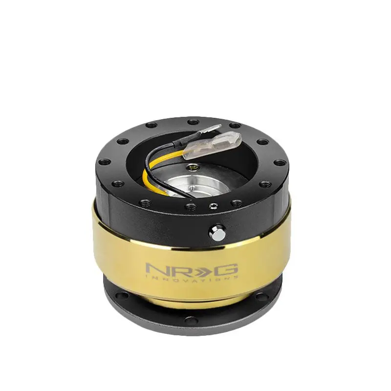 Nrg Black Body/Chrome Gold Ring Gen 2.0 Steering Wheel Quick Release Adapter 1