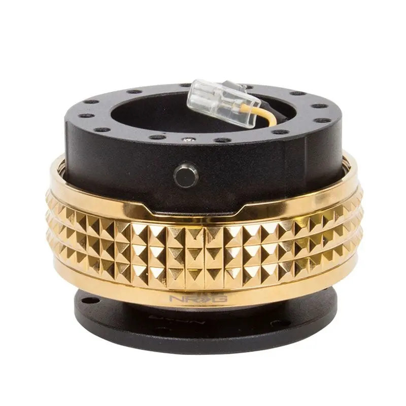 Nrg Black Body/Chrome Gold Ring Gen 2.1 Steering Wheel Quick Release Adapter 1