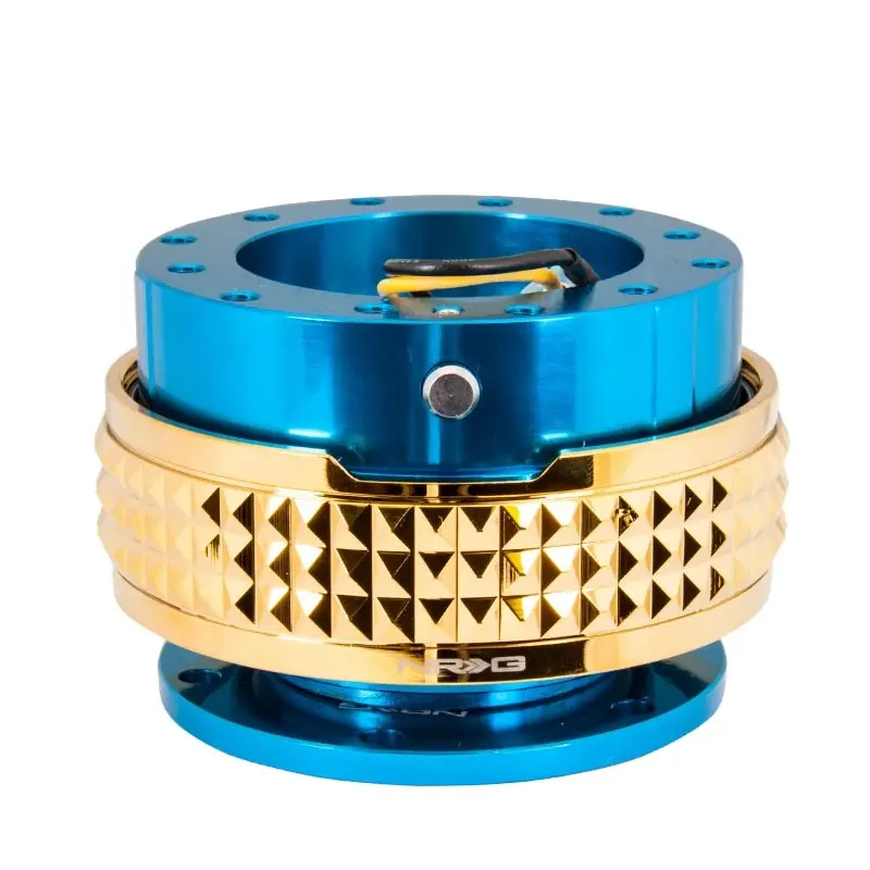 Nrg Blue Body/Chrome Gold Ring Gen 2.1 Steering Wheel Quick Release Adapter 1